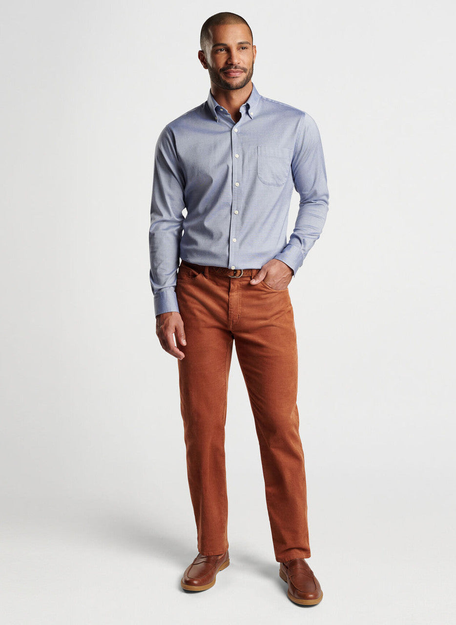  Peter Millar Campbell Perfect Pinpoint Cotton-Stretch Sport Shirt: Sport Navy