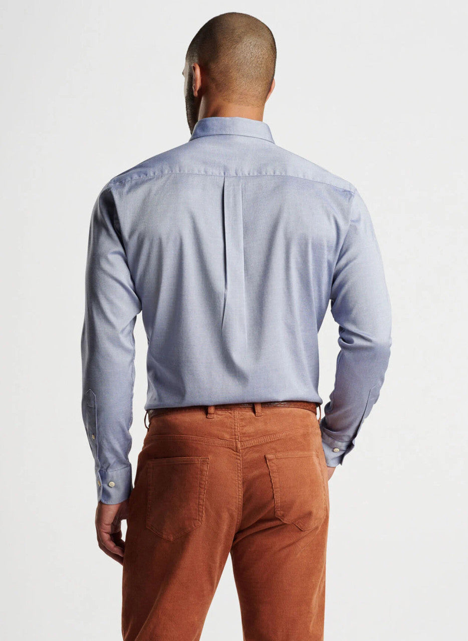  Peter Millar Campbell Perfect Pinpoint Cotton-Stretch Sport Shirt: Sport Navy