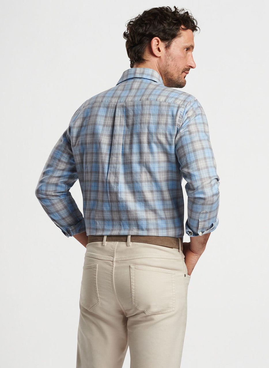  Peter Millar Langley Summer Soft Cotton Sport Shirt: British Grey