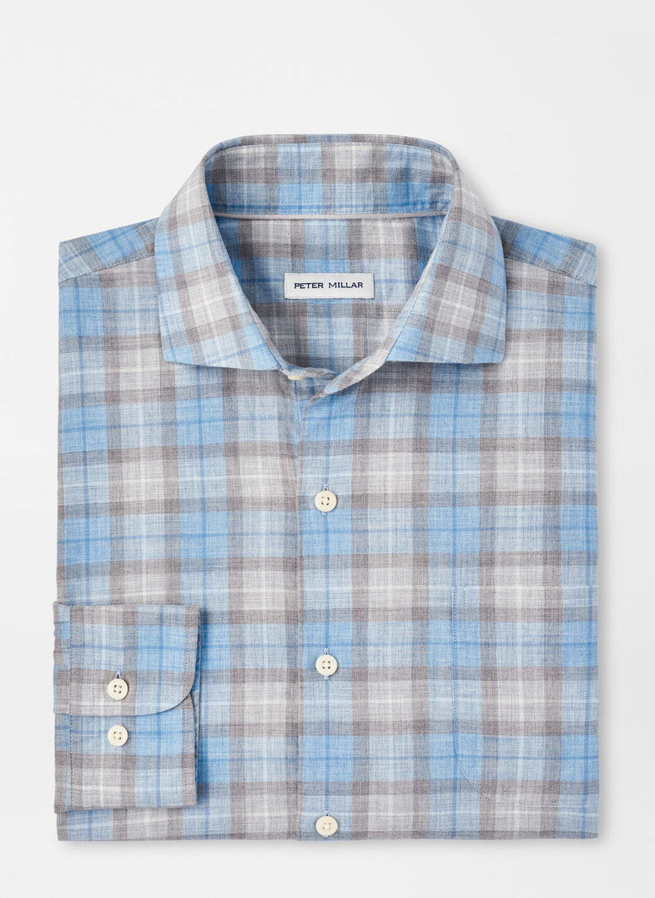  Peter Millar Langley Summer Soft Cotton Sport Shirt: British Grey