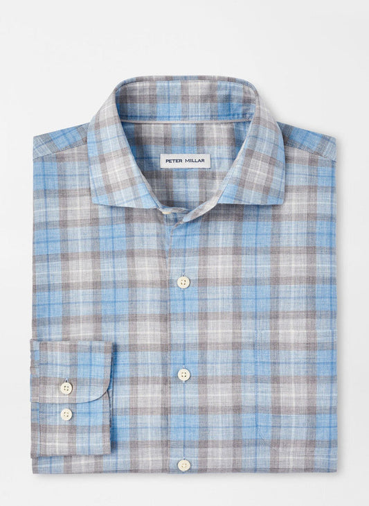  Peter Millar Langley Summer Soft Cotton Sport Shirt: British Grey