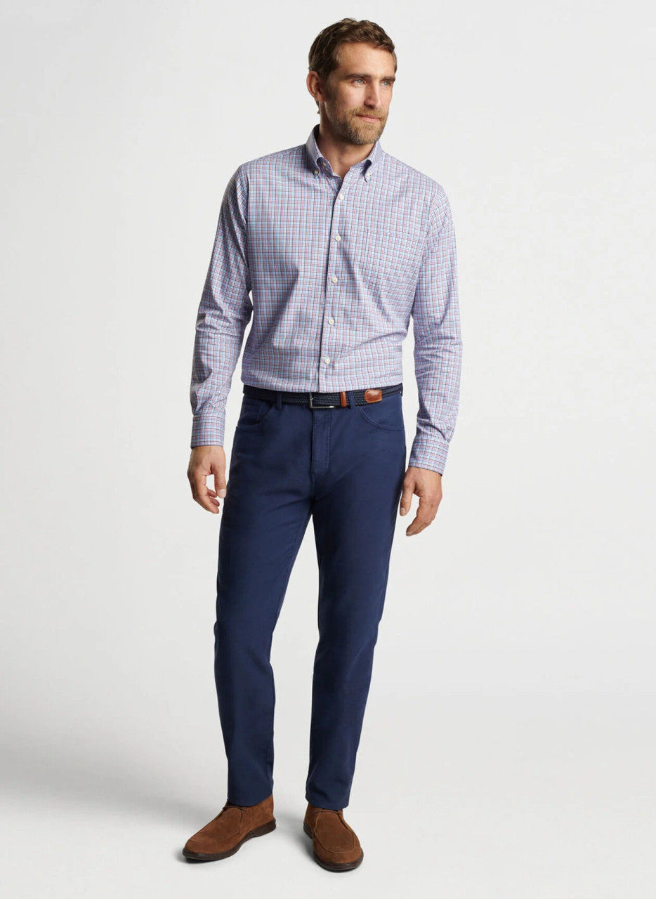  Peter Millar Albert Crown Lite Cotton-Stretch Sport Shirt: Rosewood