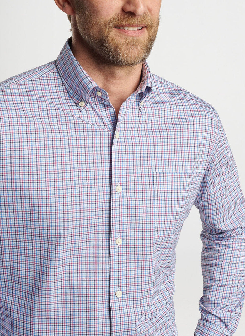  Peter Millar Albert Crown Lite Cotton-Stretch Sport Shirt: Rosewood