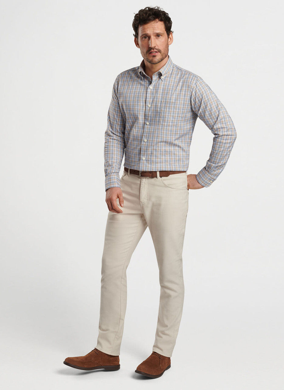  Peter Millar Powell Crown Lite Cotton-Stretch Sport Shirt: British Tan