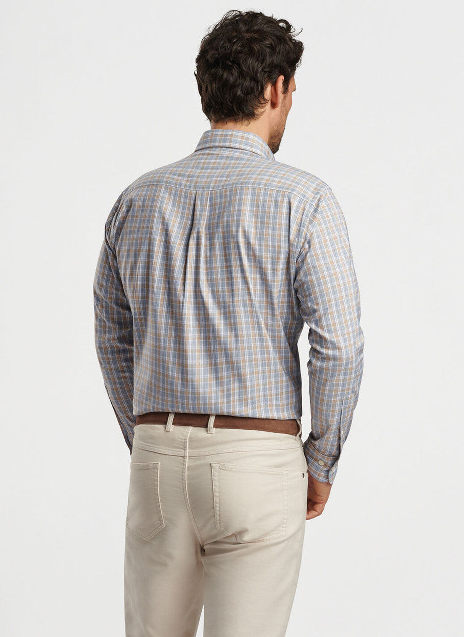  Peter Millar Powell Crown Lite Cotton-Stretch Sport Shirt: British Tan