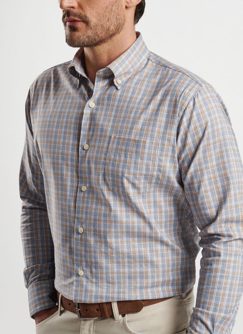  Peter Millar Powell Crown Lite Cotton-Stretch Sport Shirt: British Tan