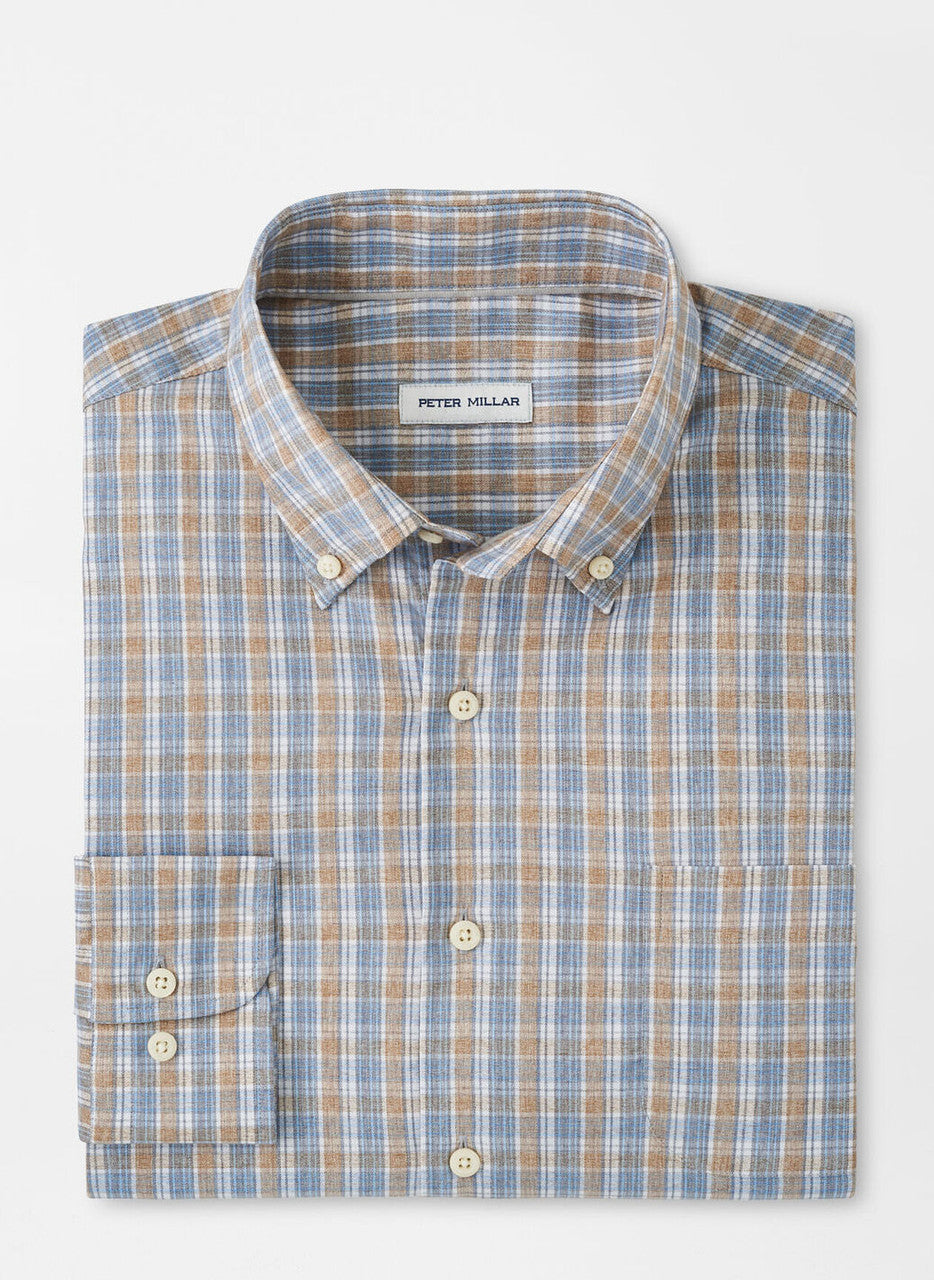  Peter Millar Powell Crown Lite Cotton-Stretch Sport Shirt: British Tan