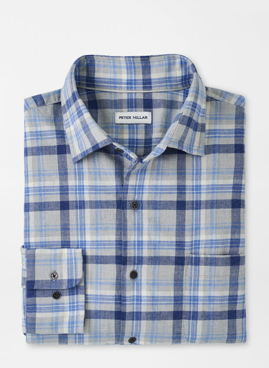  Peter Millar Sherbrooke Cotton Sport Shirt: British Grey