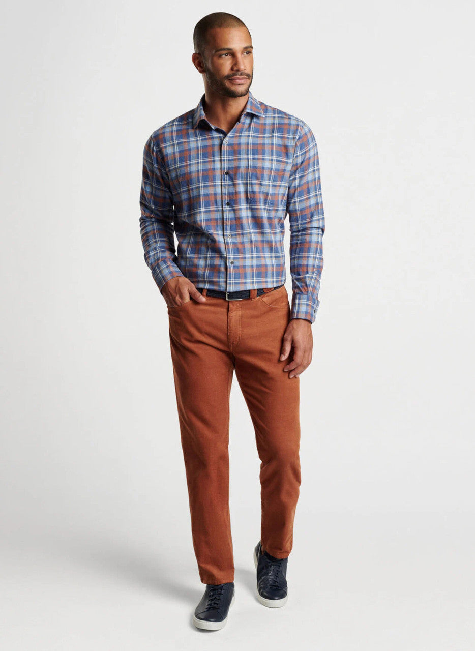  Peter Millar Sherbrooke Cotton Sport Shirt: Ocean Blue
