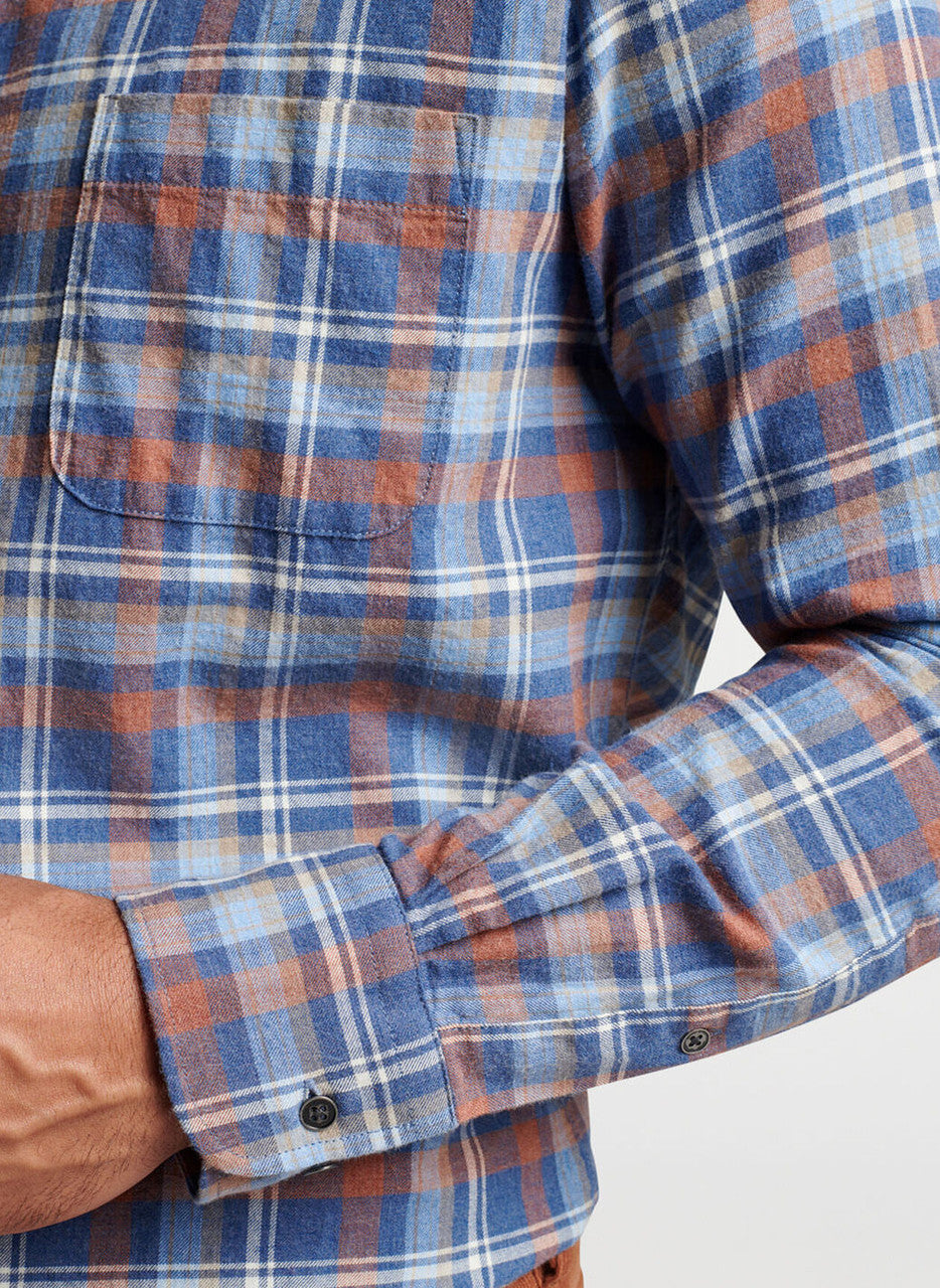  Peter Millar Sherbrooke Cotton Sport Shirt: Ocean Blue