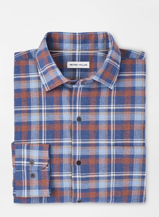  Peter Millar Sherbrooke Cotton Sport Shirt: Ocean Blue