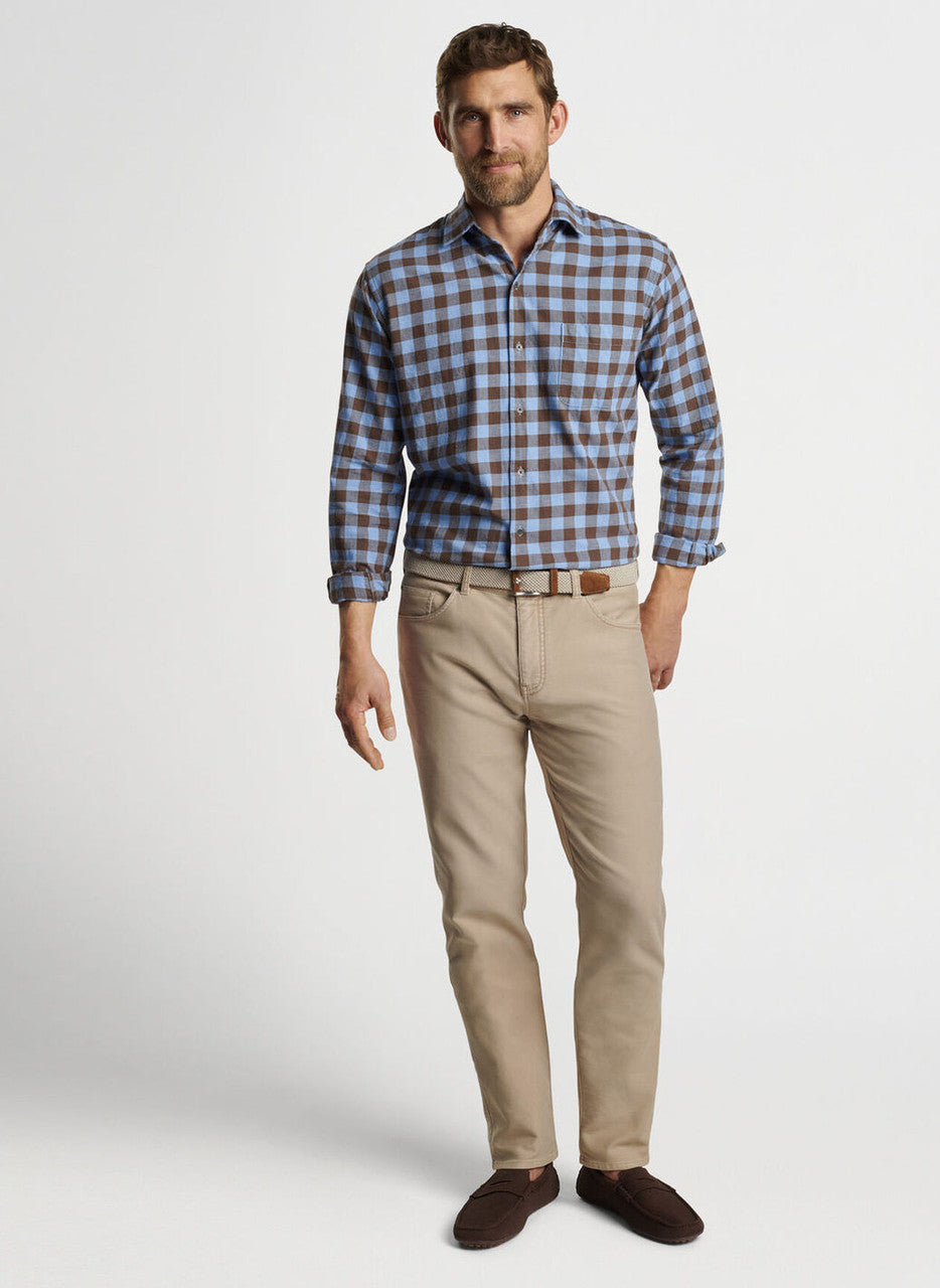  Peter Millar Delta Cotton Sport Shirt: Cottage Blue