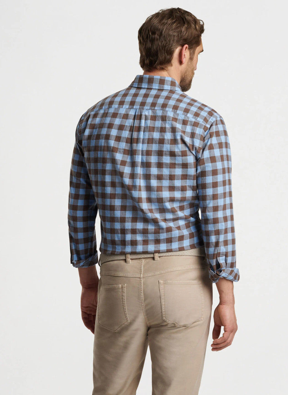 Peter Millar Delta Cotton Sport Shirt: Cottage Blue