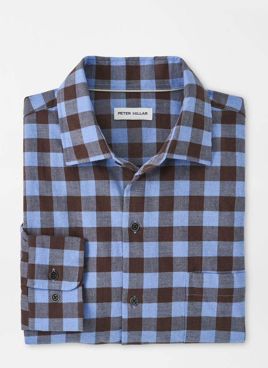  Peter Millar Delta Cotton Sport Shirt: Cottage Blue