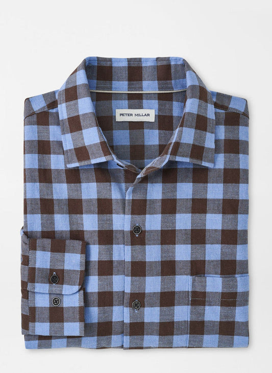  Peter Millar Delta Cotton Sport Shirt: Cottage Blue