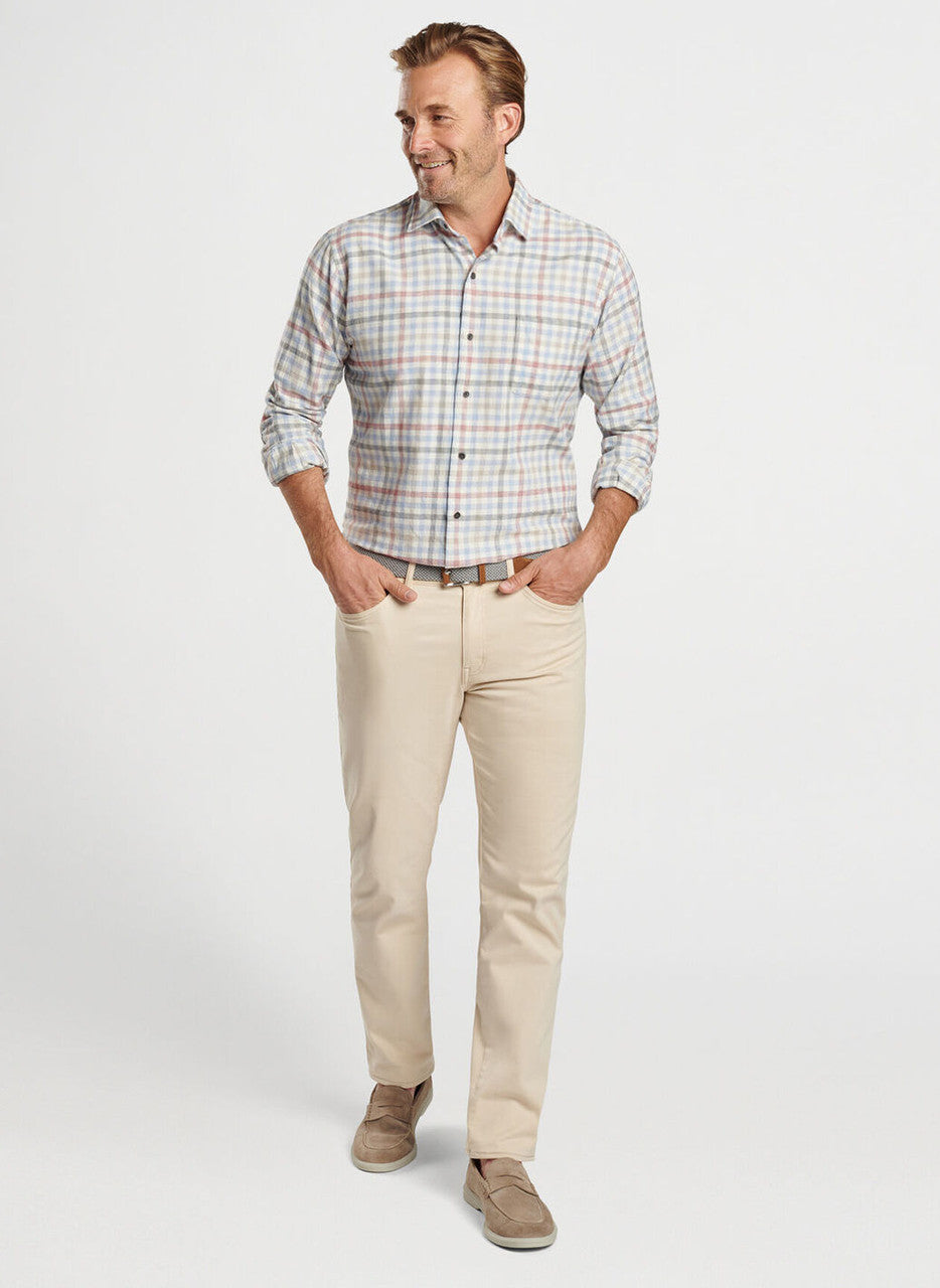  Peter Millar White Rock Cotton Sport Shirt: Winter Ivory