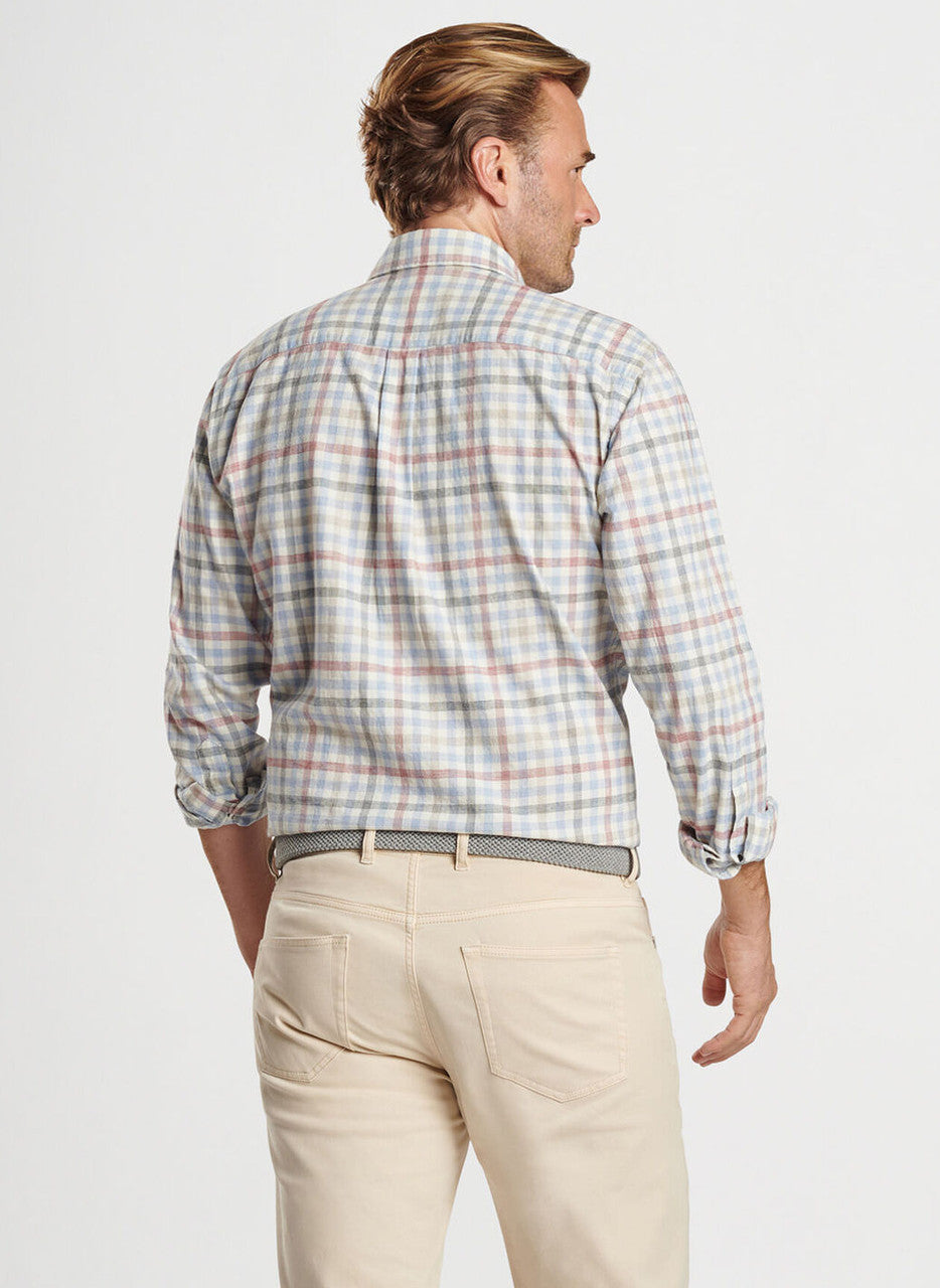  Peter Millar White Rock Cotton Sport Shirt: Winter Ivory