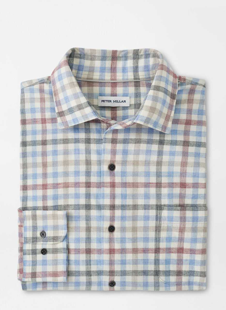  Peter Millar White Rock Cotton Sport Shirt: Winter Ivory