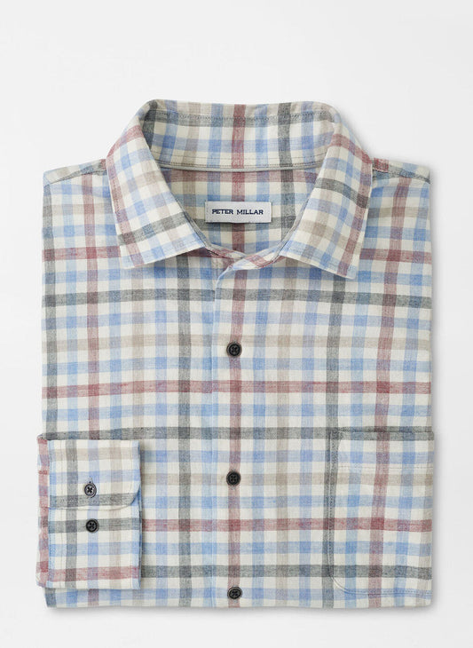  Peter Millar White Rock Cotton Sport Shirt: Winter Ivory