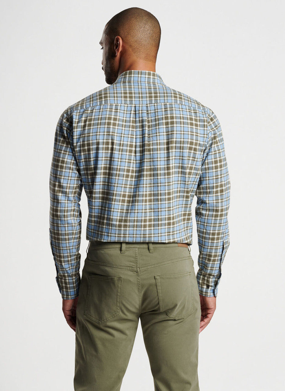  Peter Millar Whistler Cotton Sport Shirt: Cottage Blue