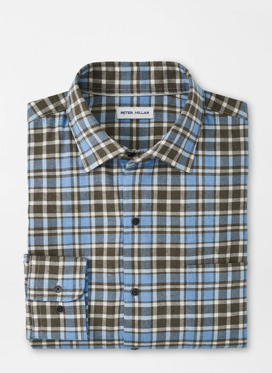  Peter Millar Whistler Cotton Sport Shirt: Cottage Blue