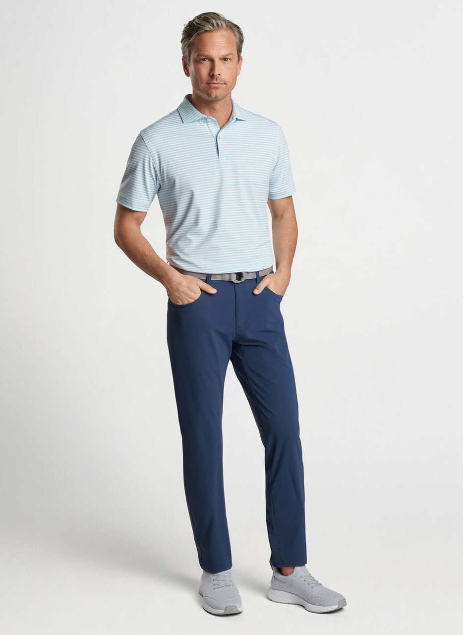  Peter Millar Crown Crafted Milton Performance Jersey Polo: Blue Frost