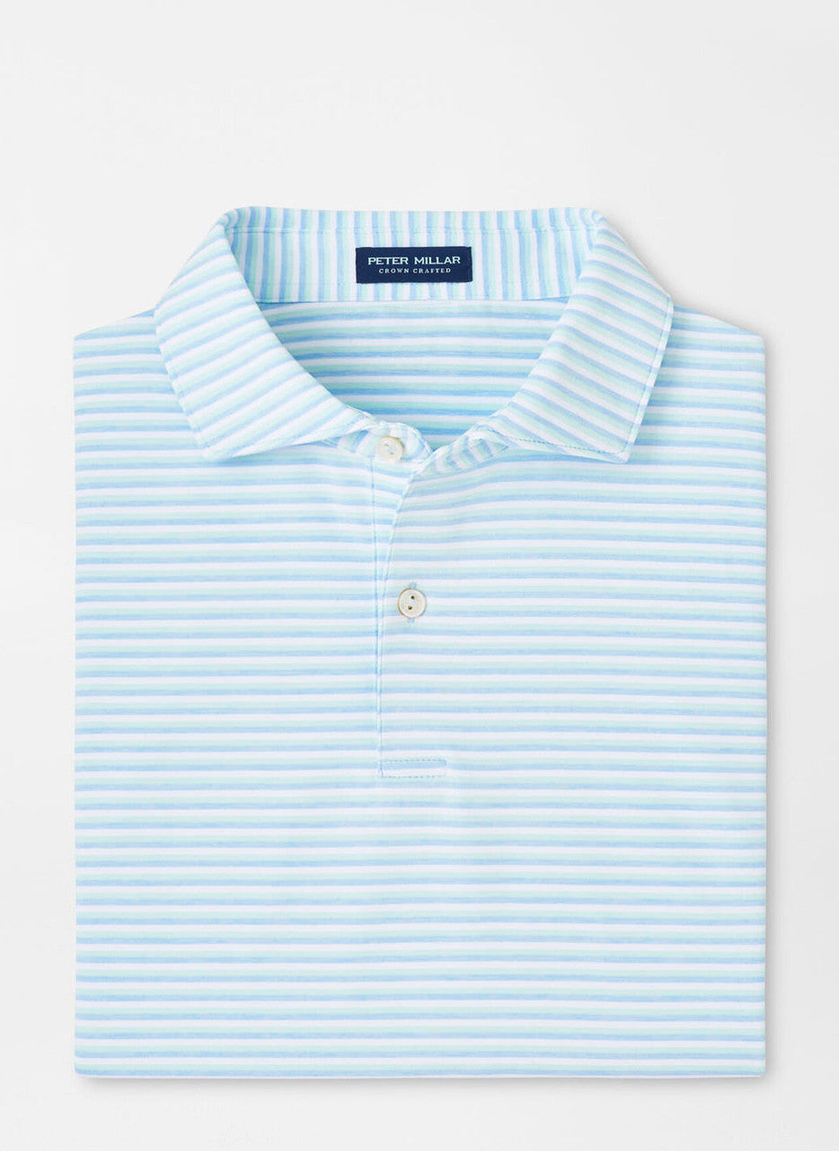  Peter Millar Crown Crafted Milton Performance Jersey Polo: Blue Frost