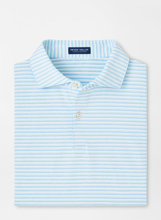  Peter Millar Crown Crafted Milton Performance Jersey Polo: Blue Frost