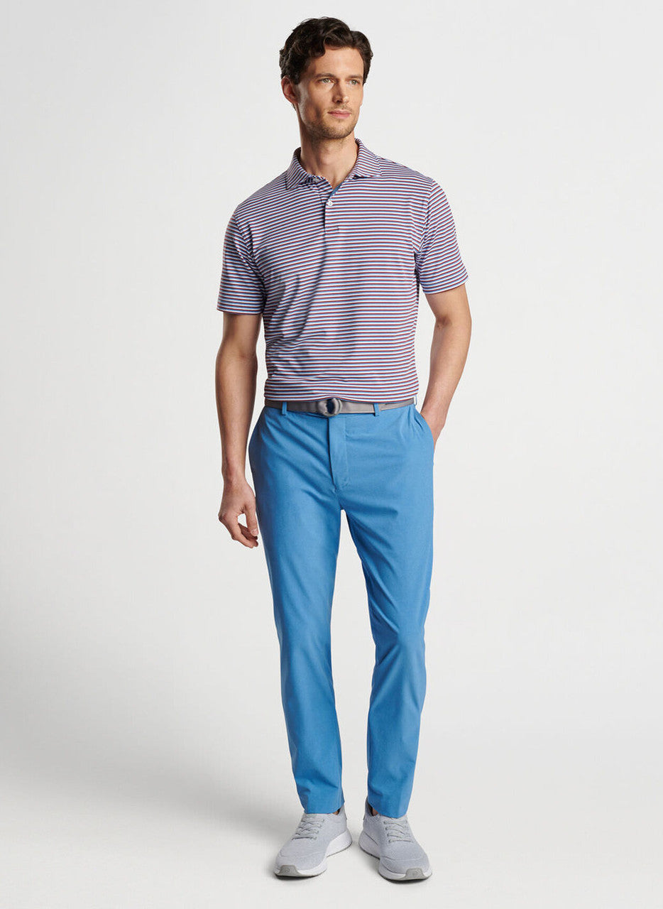  Peter Millar Crown Crafted Milton Jersey Performance Jersey Polo: Brook Blue