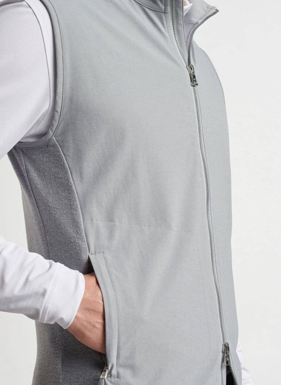  Peter Millar Solstice Performance Hybrid Full-Zip Vest: Gale Grey