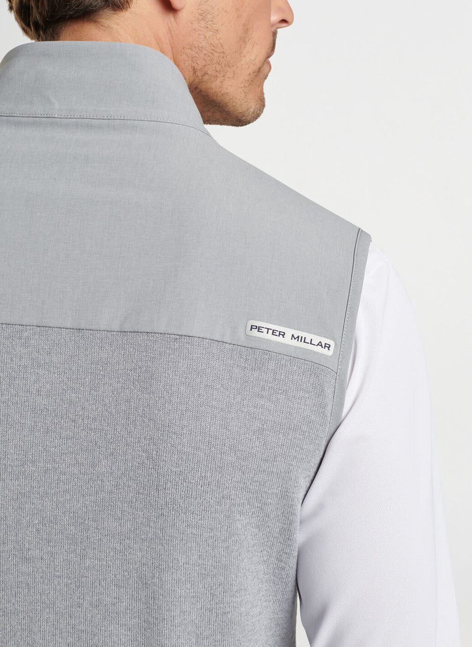  Peter Millar Solstice Performance Hybrid Full-Zip Vest: Gale Grey