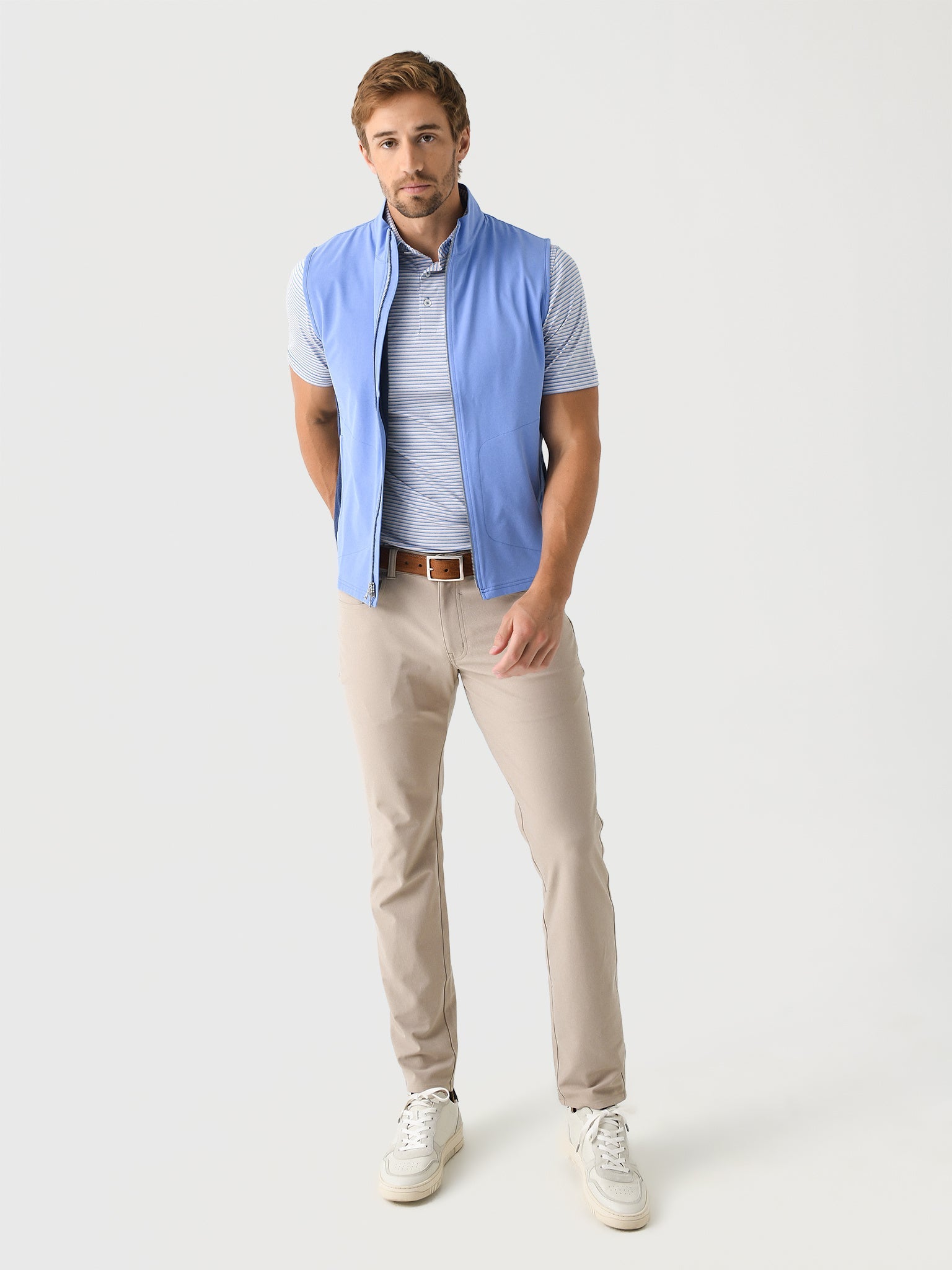  Peter Millar Crown Crafted Men's Solstice Performance Hybrid Full-Zip Vest