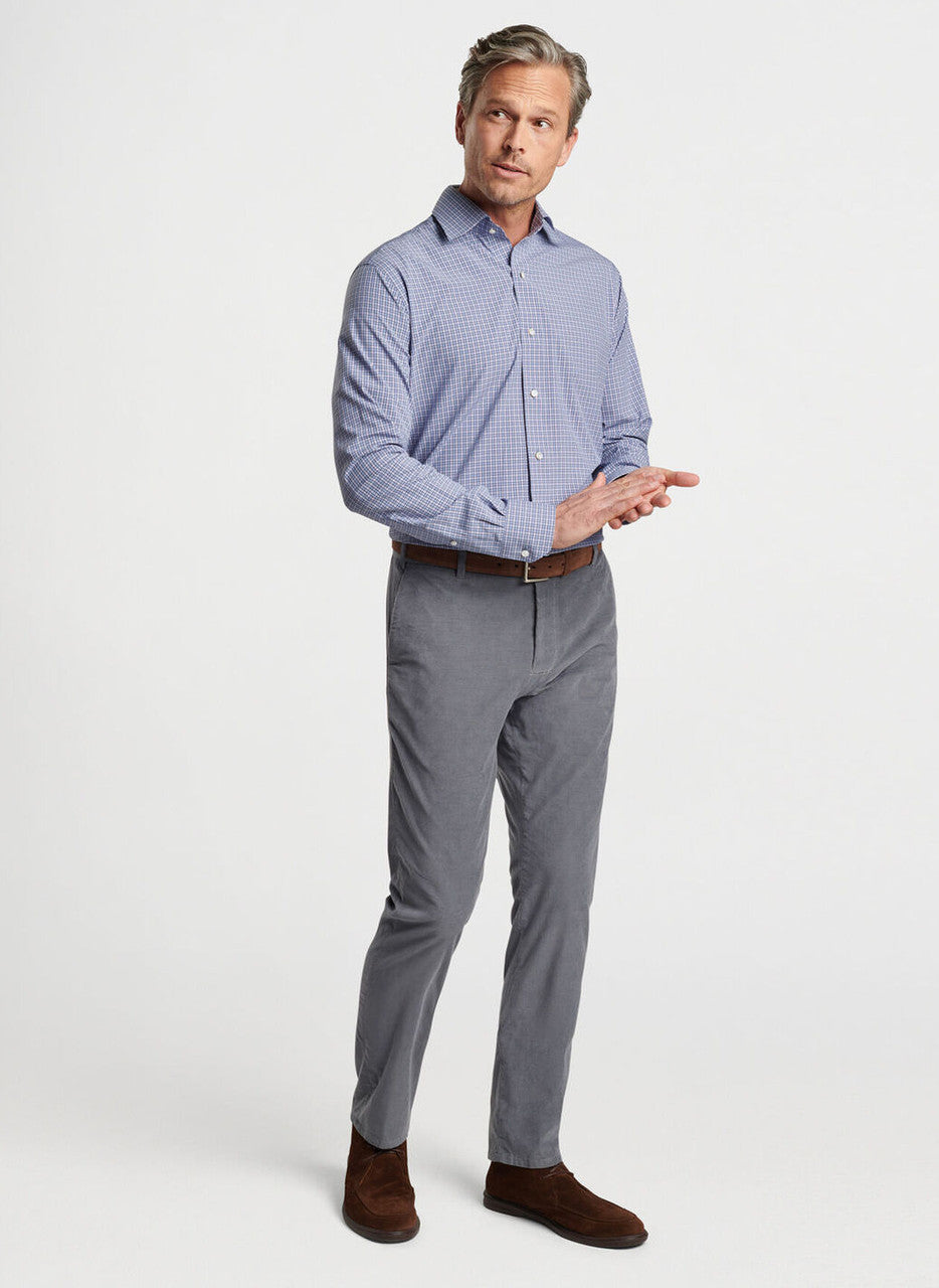  Peter Millar Crown Crafted Wicklow Performance Poplin Sport Shirt: Brook Blue