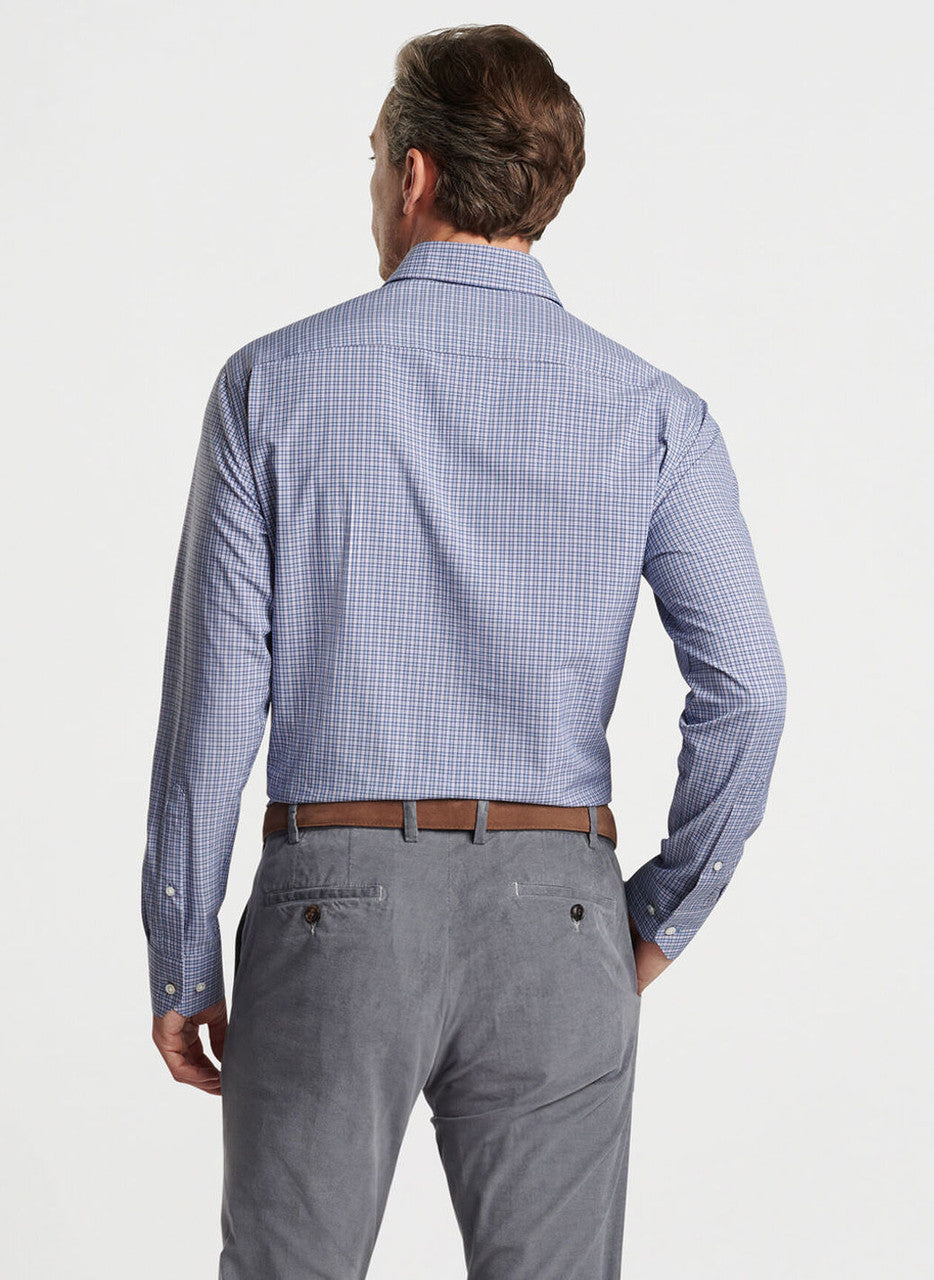  Peter Millar Crown Crafted Wicklow Performance Poplin Sport Shirt: Brook Blue
