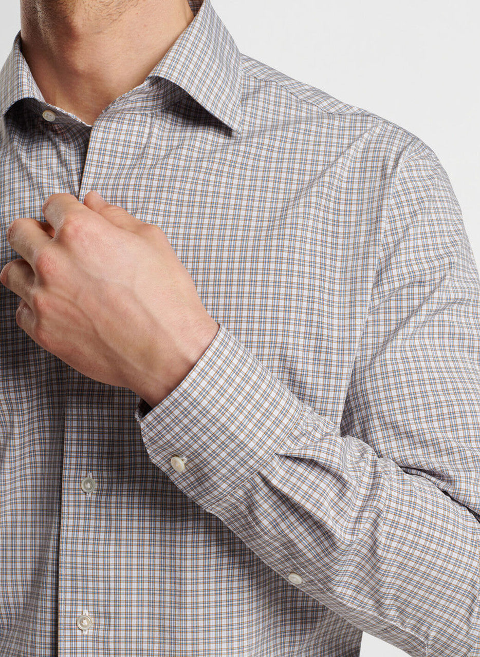  Peter Millar Crown Crafted Wicklow Performance Poplin Sport Shirt: Tawny