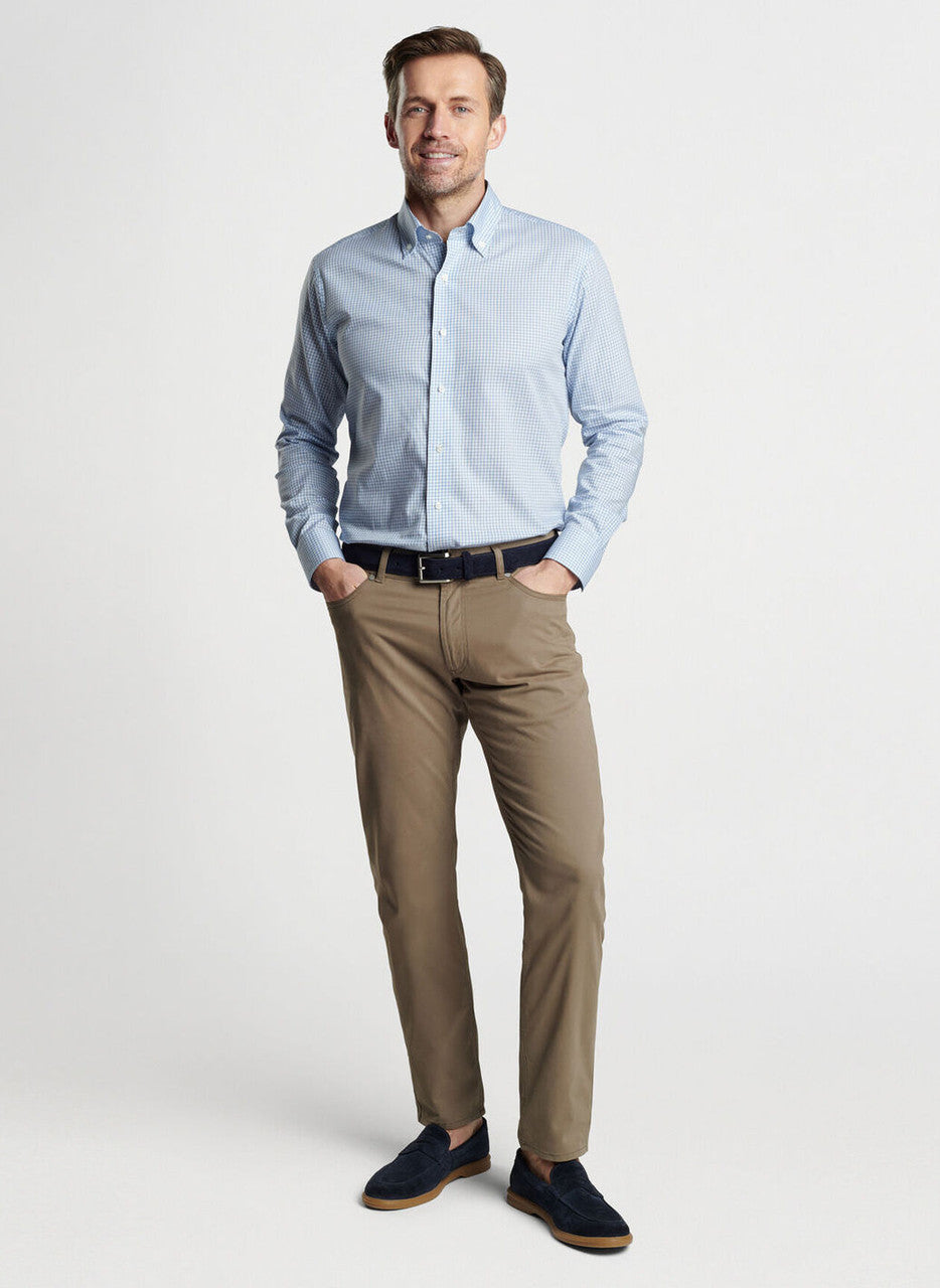  Peter Millar Crown Crafted Ludlow Cotton Sport Shirt: Brook Blue