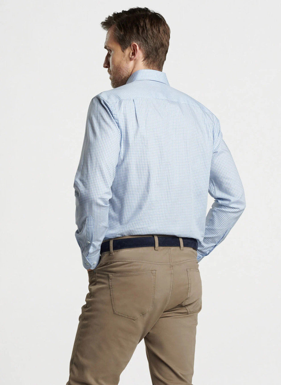  Peter Millar Crown Crafted Ludlow Cotton Sport Shirt: Brook Blue