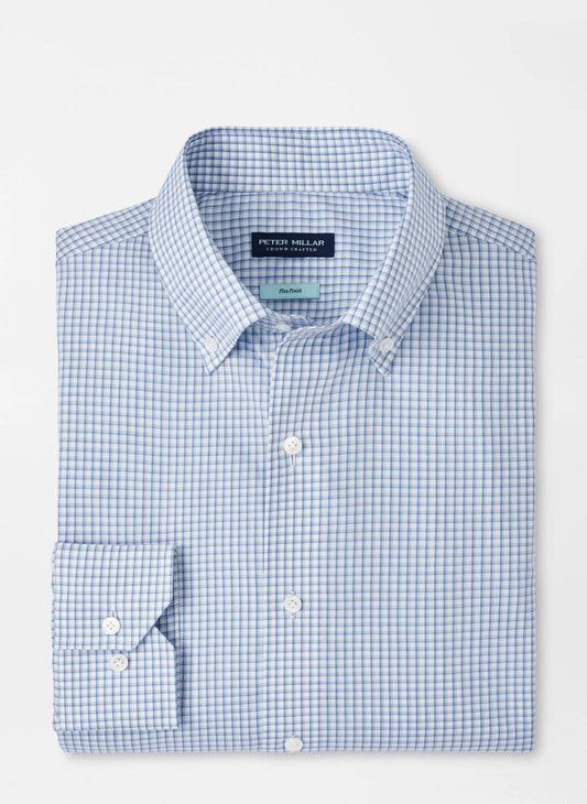  Peter Millar Crown Crafted Ludlow Cotton Sport Shirt: Brook Blue