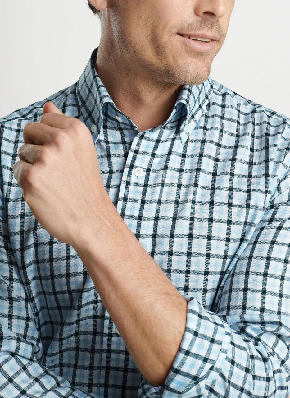  Peter Millar Crown Crafted Combe Cotton Sport Shirt: White