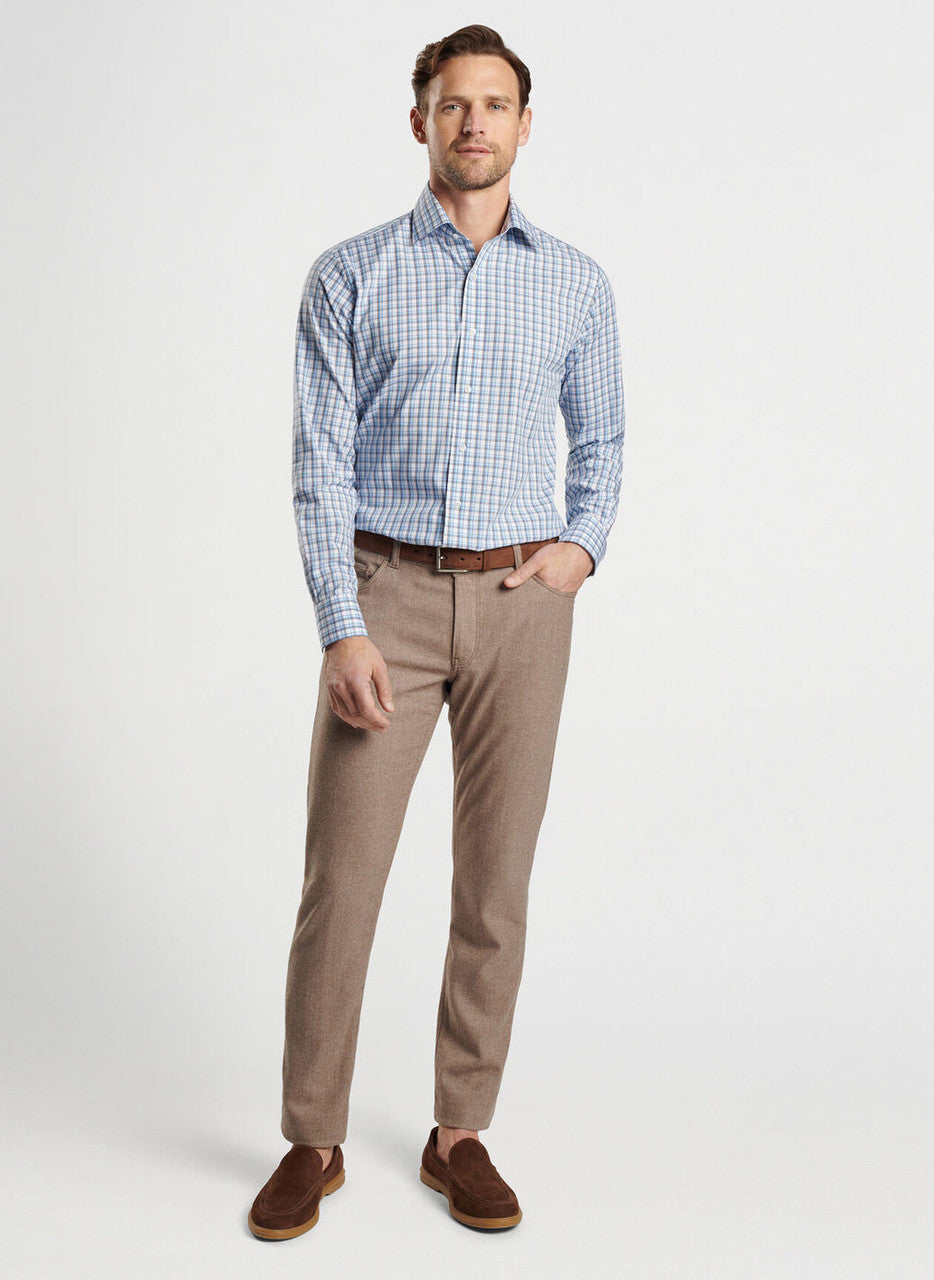 Peter Millar Crown Crafted Howgill Cotton Sport Shirt: Brook Blue