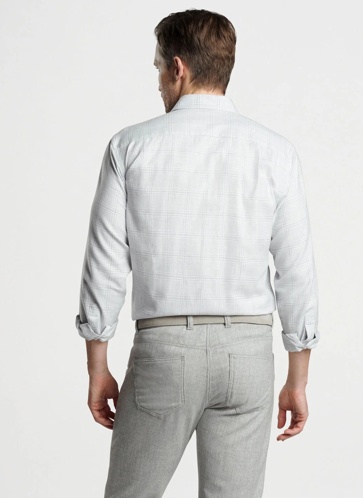  Peter Millar Crown Crafted Lucca Italian Flannel Sport Shirt: British Grey