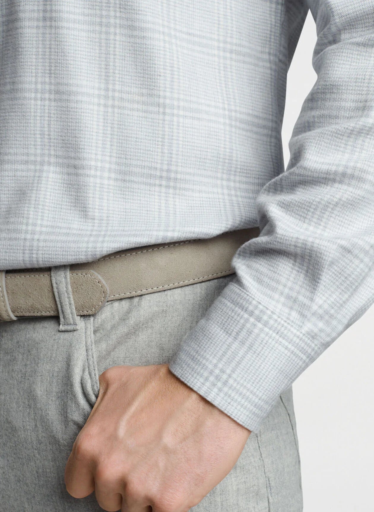  Peter Millar Crown Crafted Lucca Italian Flannel Sport Shirt: British Grey