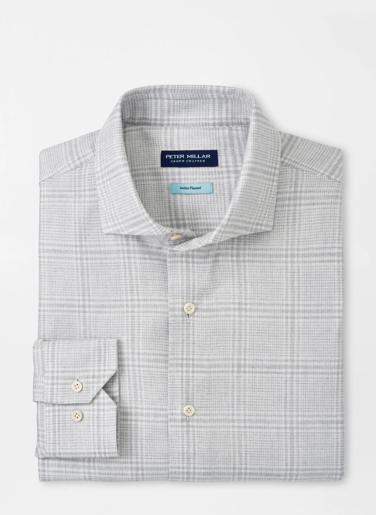  Peter Millar Crown Crafted Lucca Italian Flannel Sport Shirt: British Grey