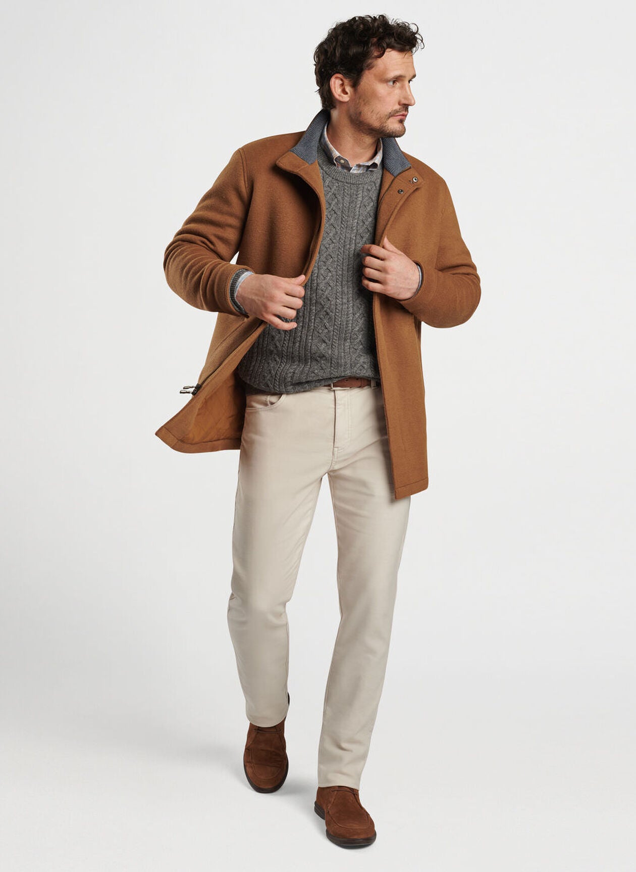  Peter Millar Crown Flex Fleece City Coat: Hazelwood