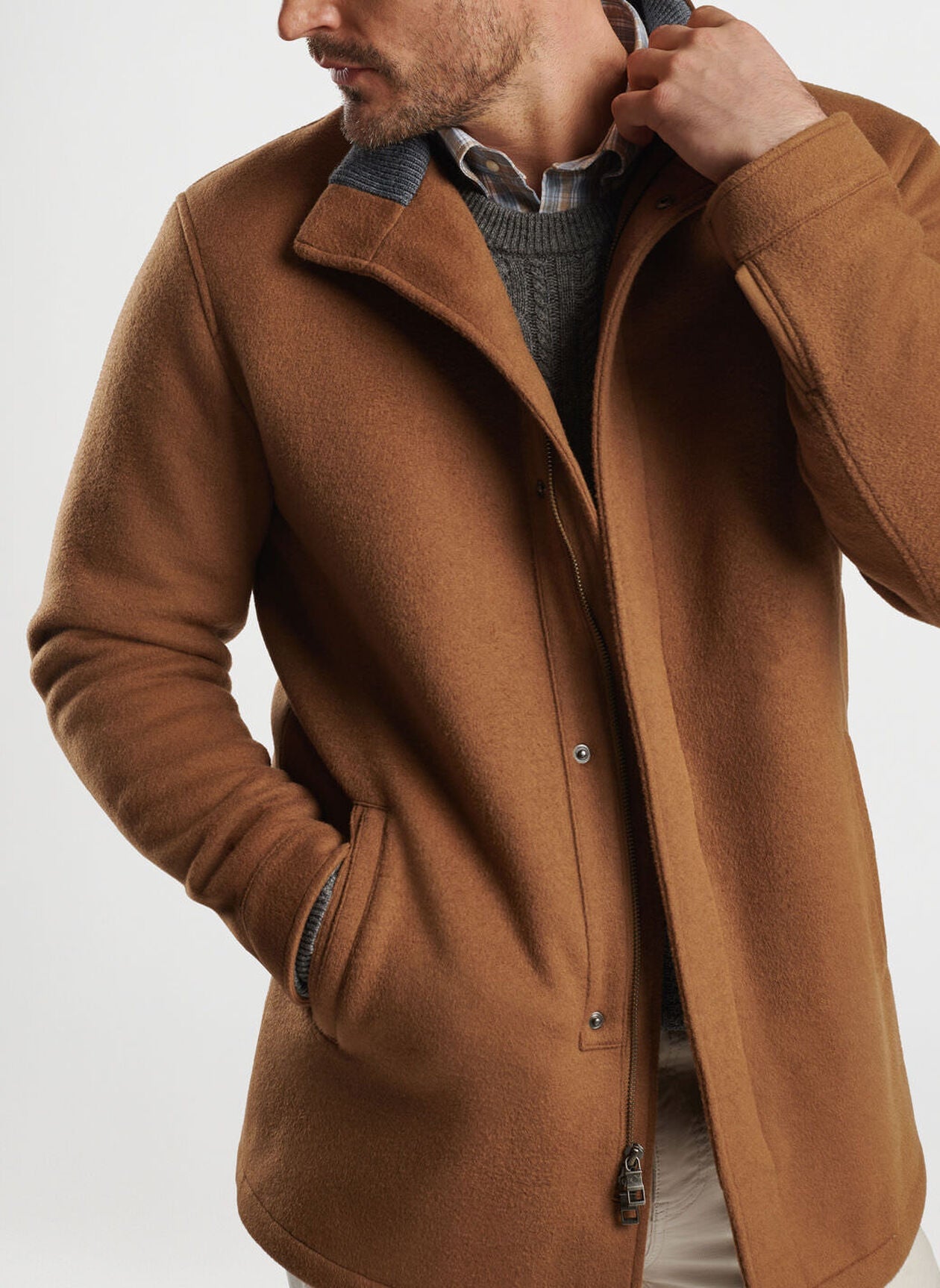  Peter Millar Crown Flex Fleece City Coat: Hazelwood