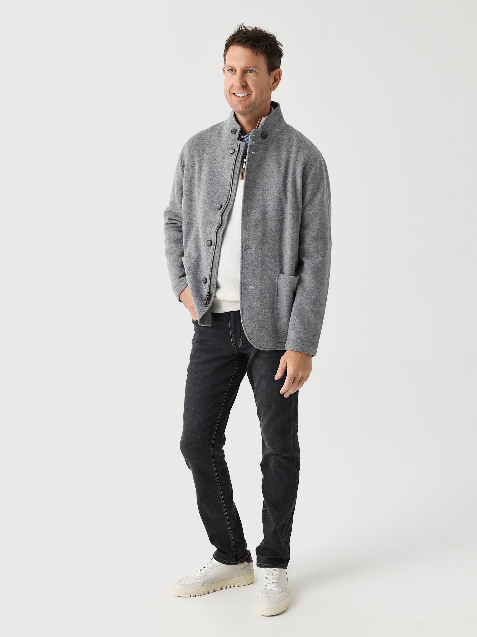  Peter Millar Crown Men's Flex Fleece Zip Blazer
