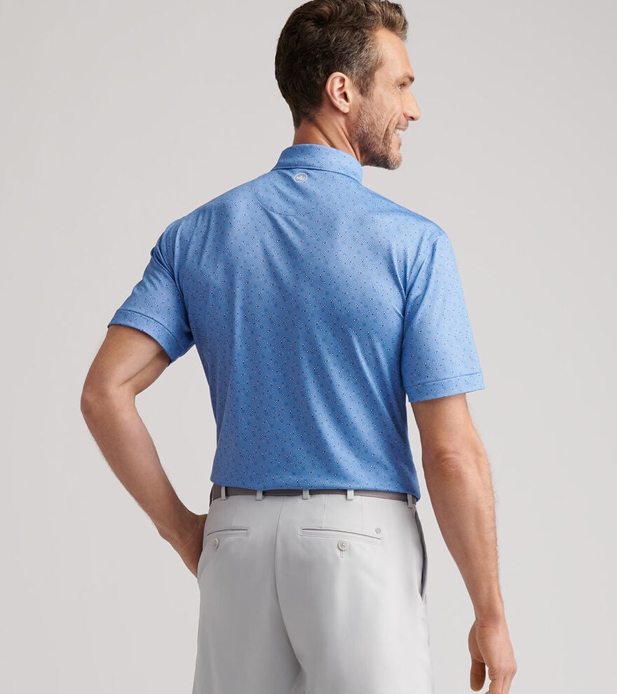  Peter Millar Costanzo Geo Performance Jersey Polo: Evening Tide