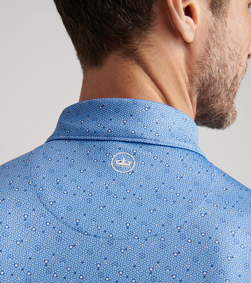  Peter Millar Costanzo Geo Performance Jersey Polo: Evening Tide