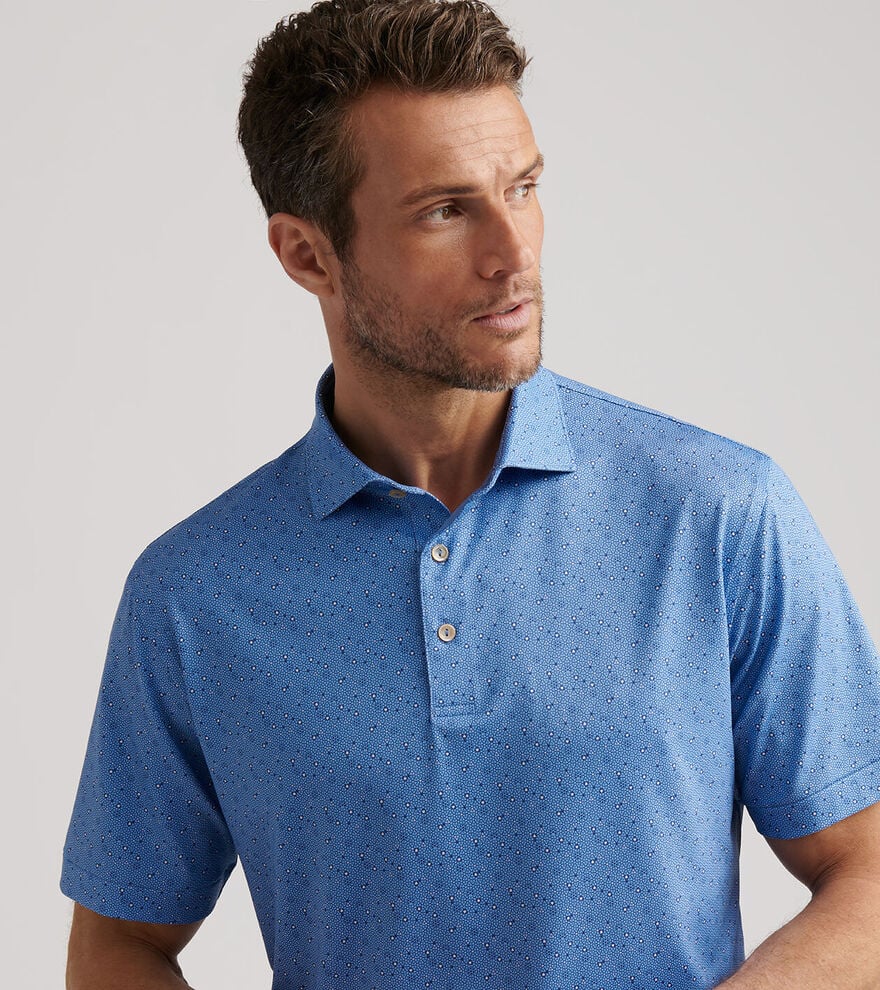 Peter Millar Costanzo Geo Performance Jersey Polo: Evening Tide