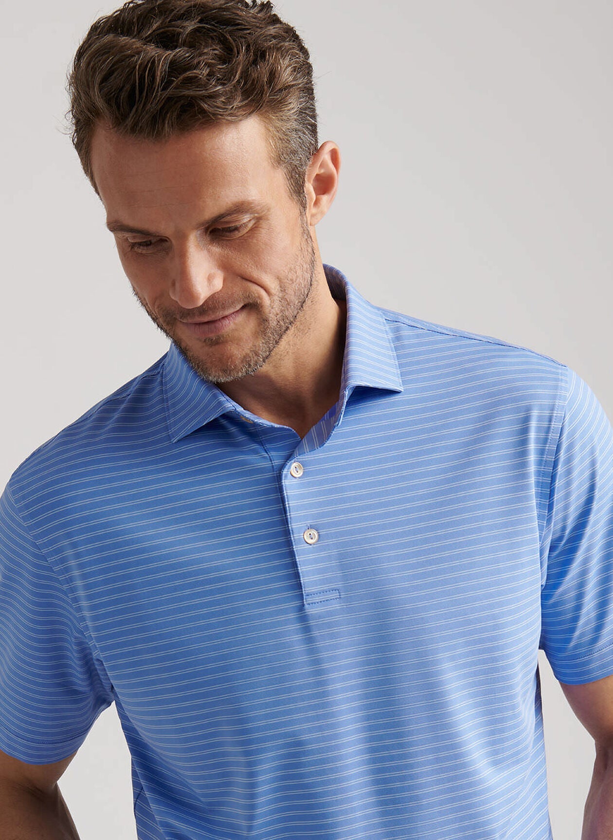  Peter Millar Eden Performance Jersey Polo: Seaside Blue